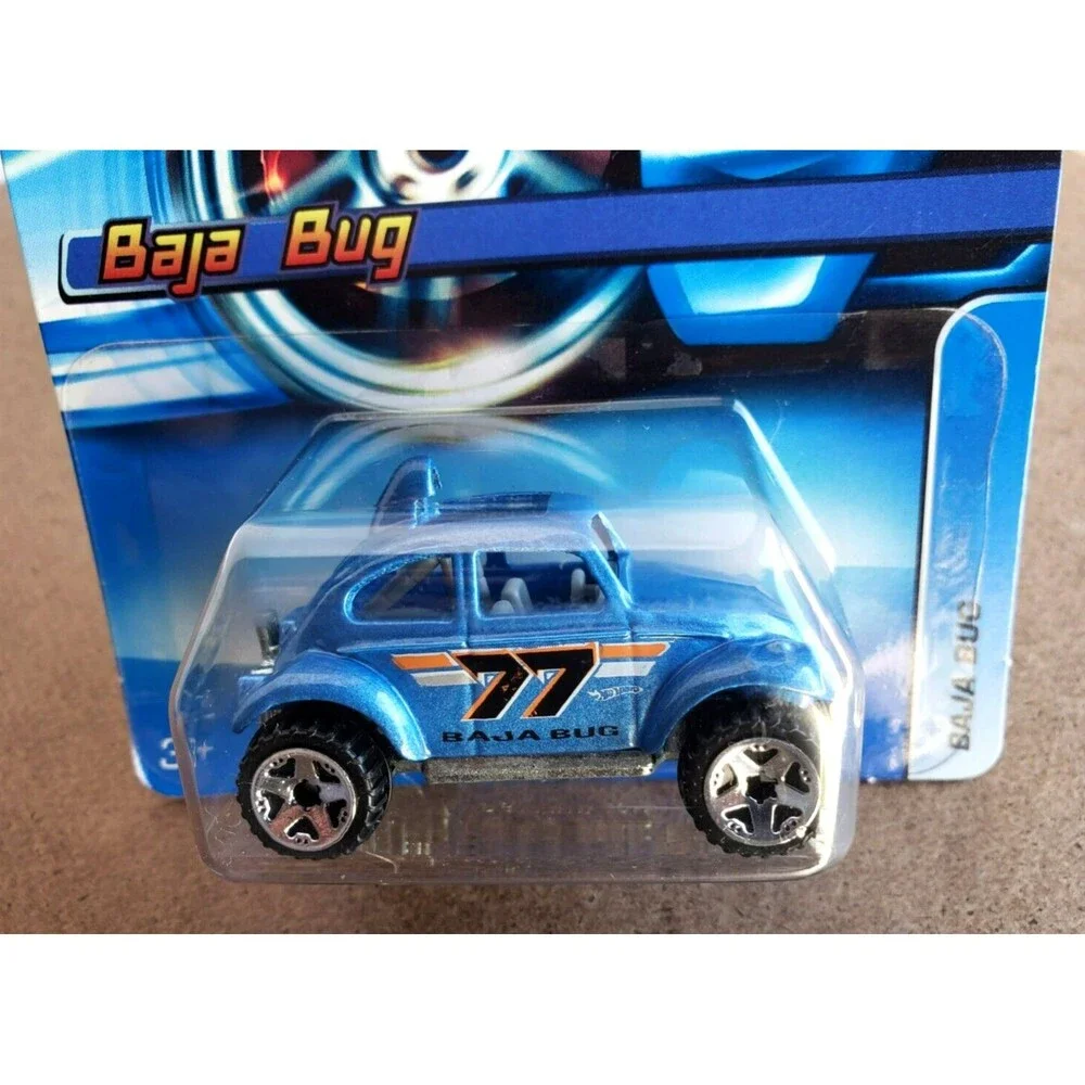 2005 Hot Wheels BAJA BUG Metallic Light Blue Mainline #161 1:64 OFF ROAD 5 Spoke
